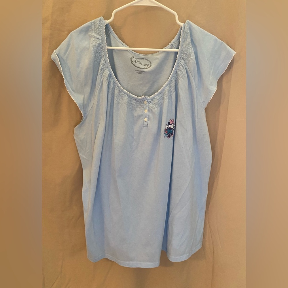 Disney Blue Short Sleeve Pajama Top